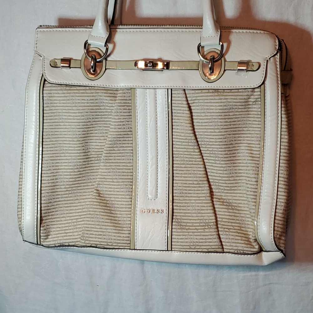 Guess Adelisa Cream Beige Shoulder Bag